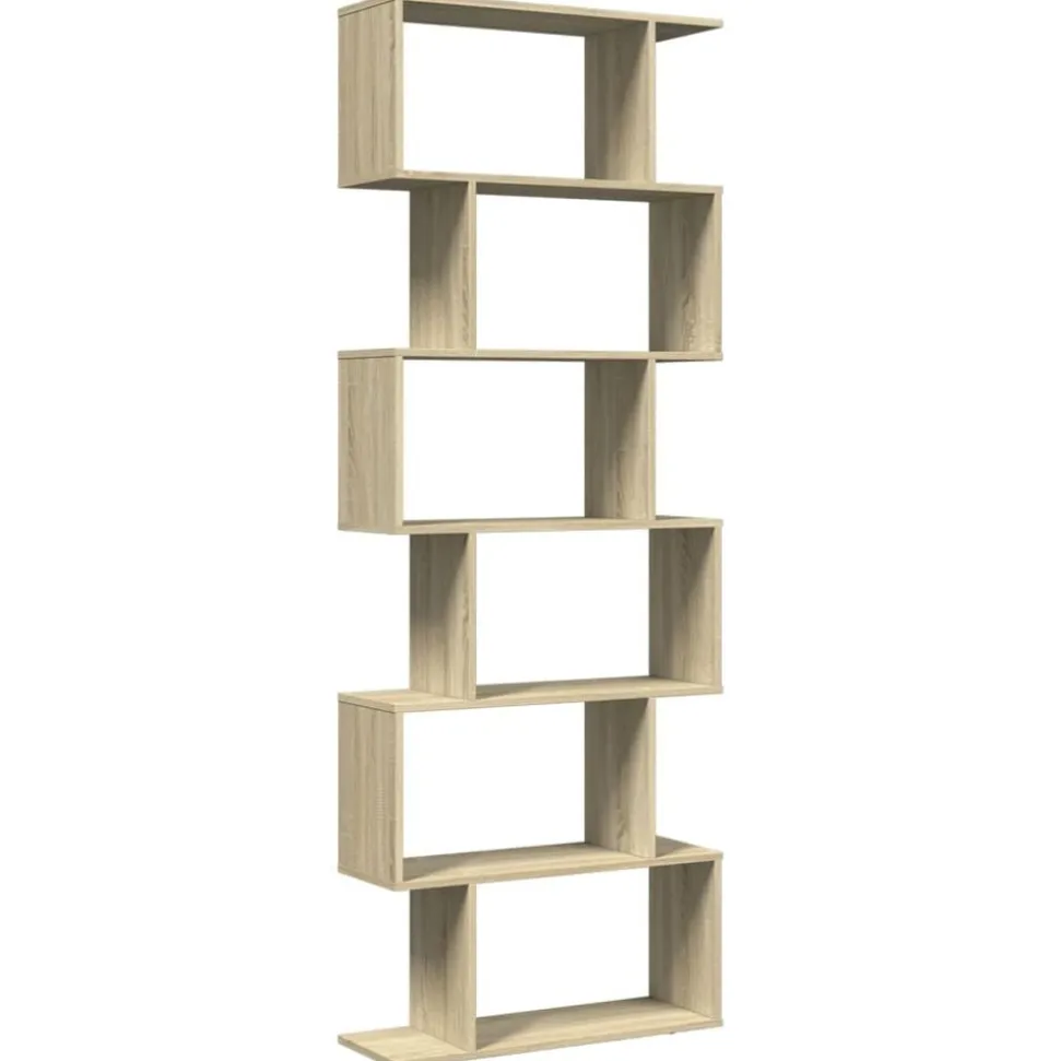 vidaXL Bokhylla/Rumsavdelare 6 hyllor 70x24x193 cm konstruerat trä