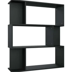 Hot vidaXL Bokhylla/Rumsavdelare 80x24x96 cm konstruerat trä Svart