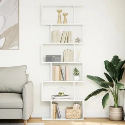 Discount vidaXL Bokhylla/Rumsavdelare 6 hyllor 70x24x193 cm konstruerat trä Vit