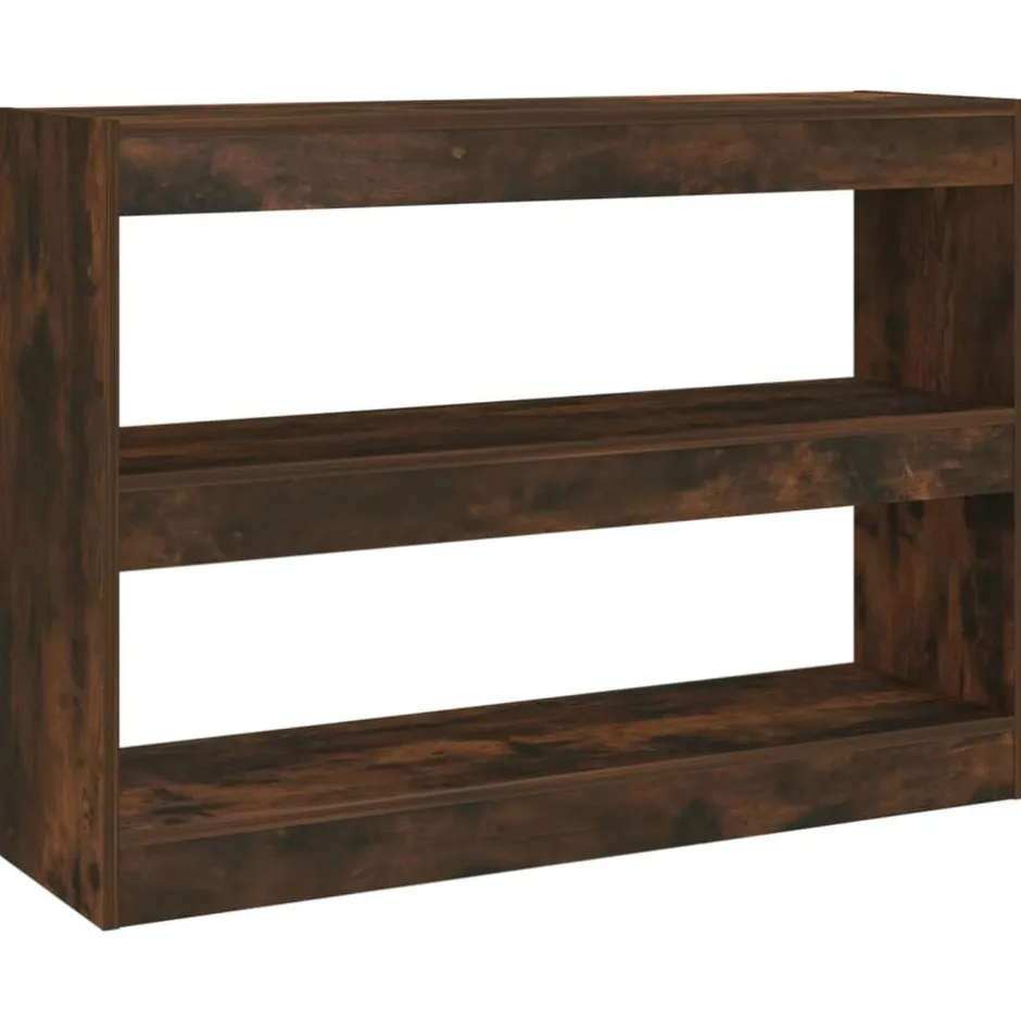 New vidaXL Bokhylla/rumsavdelare 100x30x72 cm Rökfärgad ek