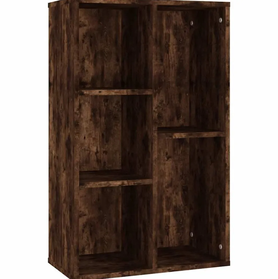 vidaXL Bokhylla/skänk rökfärgad ek 50x25x80 cm konstruerat trä