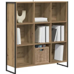 Best vidaXL Bokskåp 99.5 x 30 x 108.5 cm Konstruerat trä artisan ek