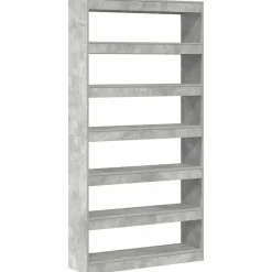 vidaXL Bokskåp Betonggrå 100 x 30 x 198 cm Konstruerat trä