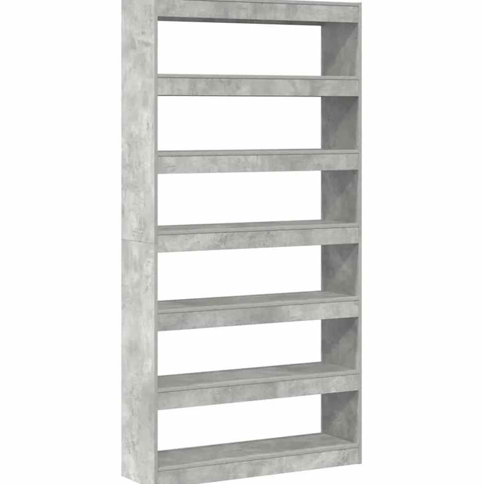 vidaXL Bokskåp Betonggrå 100 x 30 x 198 cm Konstruerat trä