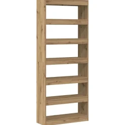 vidaXL Bokskåp med hylla Artisan Ek 80 x 30 x 198 cm Konstruerat trä