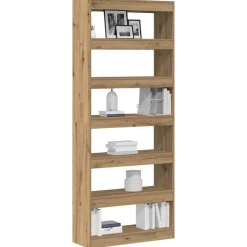 vidaXL Bokskåp med hylla Artisan Ek 80 x 30 x 198 cm Konstruerat trä