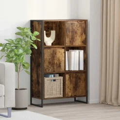 Sale vidaXL Bokskåp Rökek 68 x 30 x 108.5 cm Konstruerat trä Rökfärgad ek