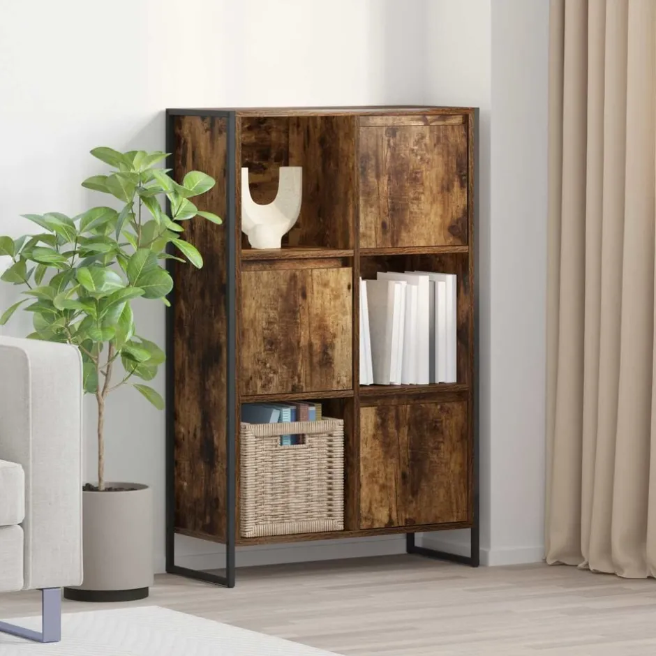 Sale vidaXL Bokskåp Rökek 68 x 30 x 108.5 cm Konstruerat trä Rökfärgad ek