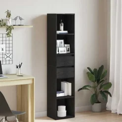 Outlet vidaXL Bokskåp 36 x 30 x 171 cm Konstruerat trä Svart ek