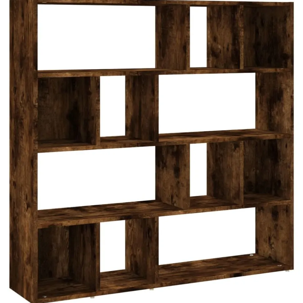 vidaXL Bokskåp/rumsavdelare rökfärgad ek 105x24x102 cm