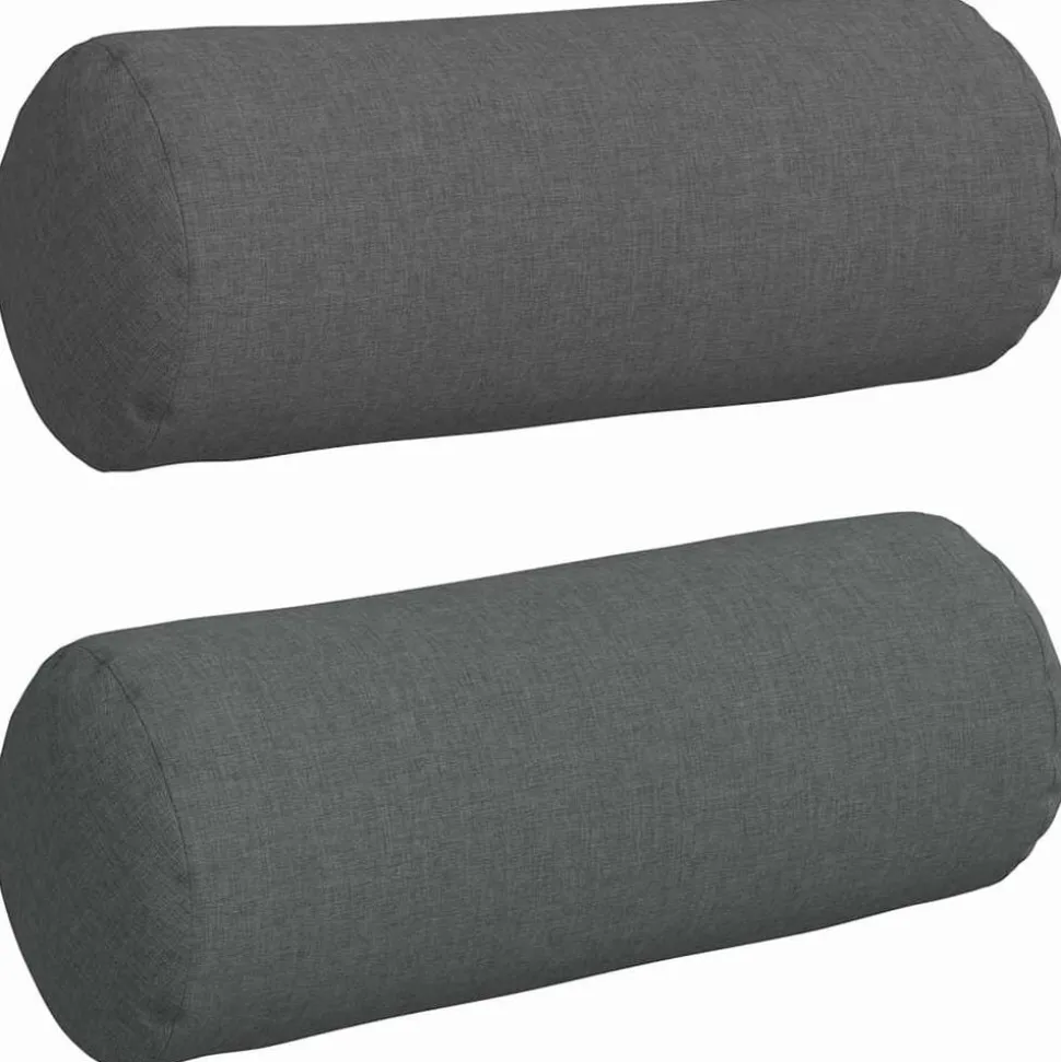vidaXL Bolsterkuddar 2 pcs Mörkgrå Ø 15 x 40 cm tyg