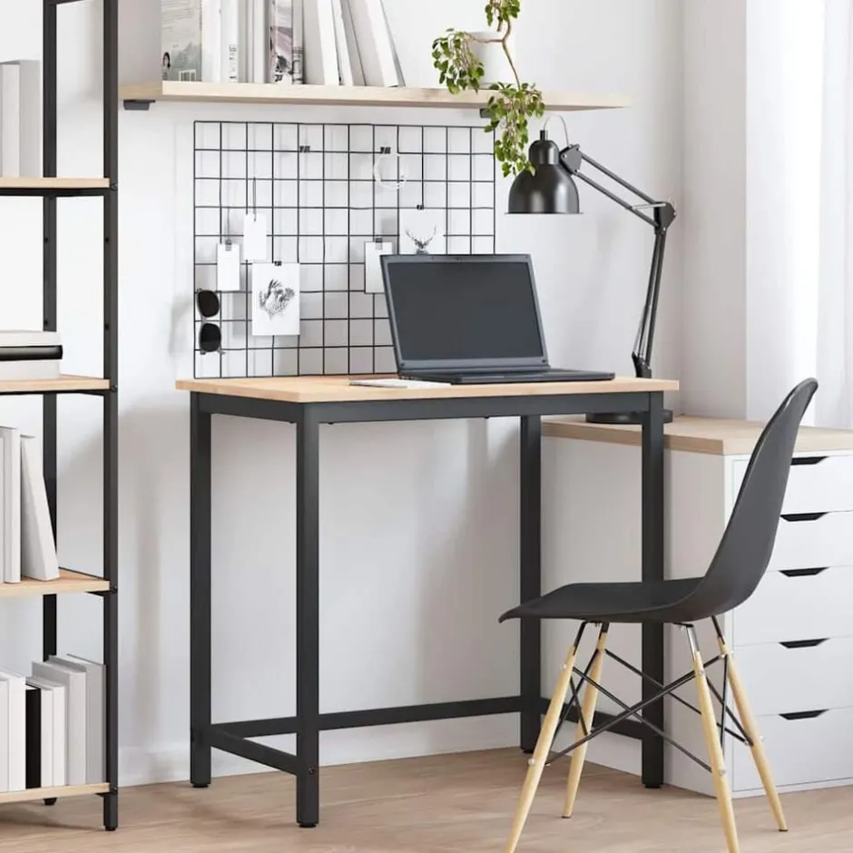Outlet vidaXL bord 80 x 50 x 77 cm Konstruerat trä och stål Naturfärg