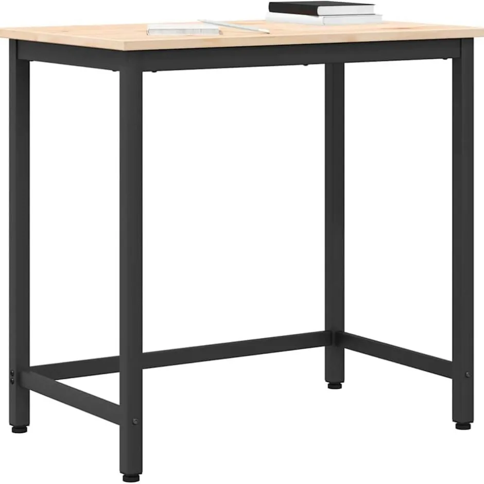 Outlet vidaXL bord 80 x 50 x 77 cm Konstruerat trä och stål Naturfärg