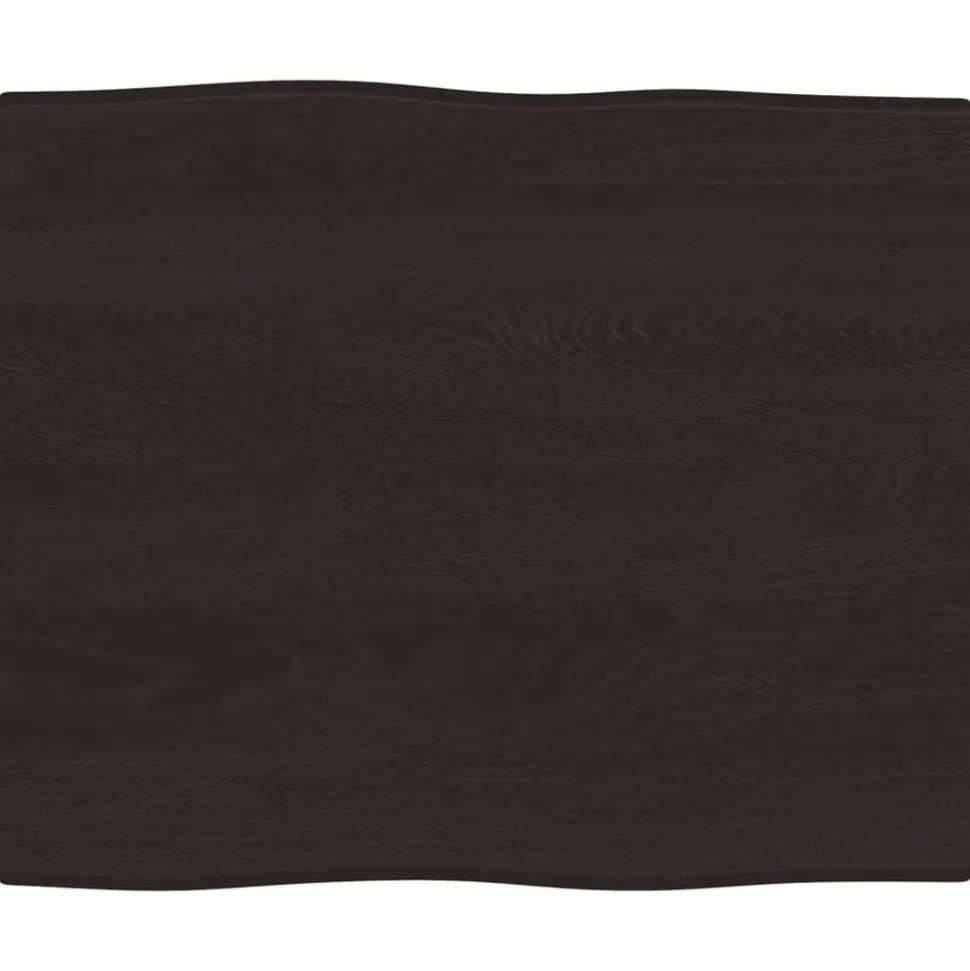 vidaXL Bordsskiva mörkbrun 60x50x(2-4) cm massivt trä levande kant