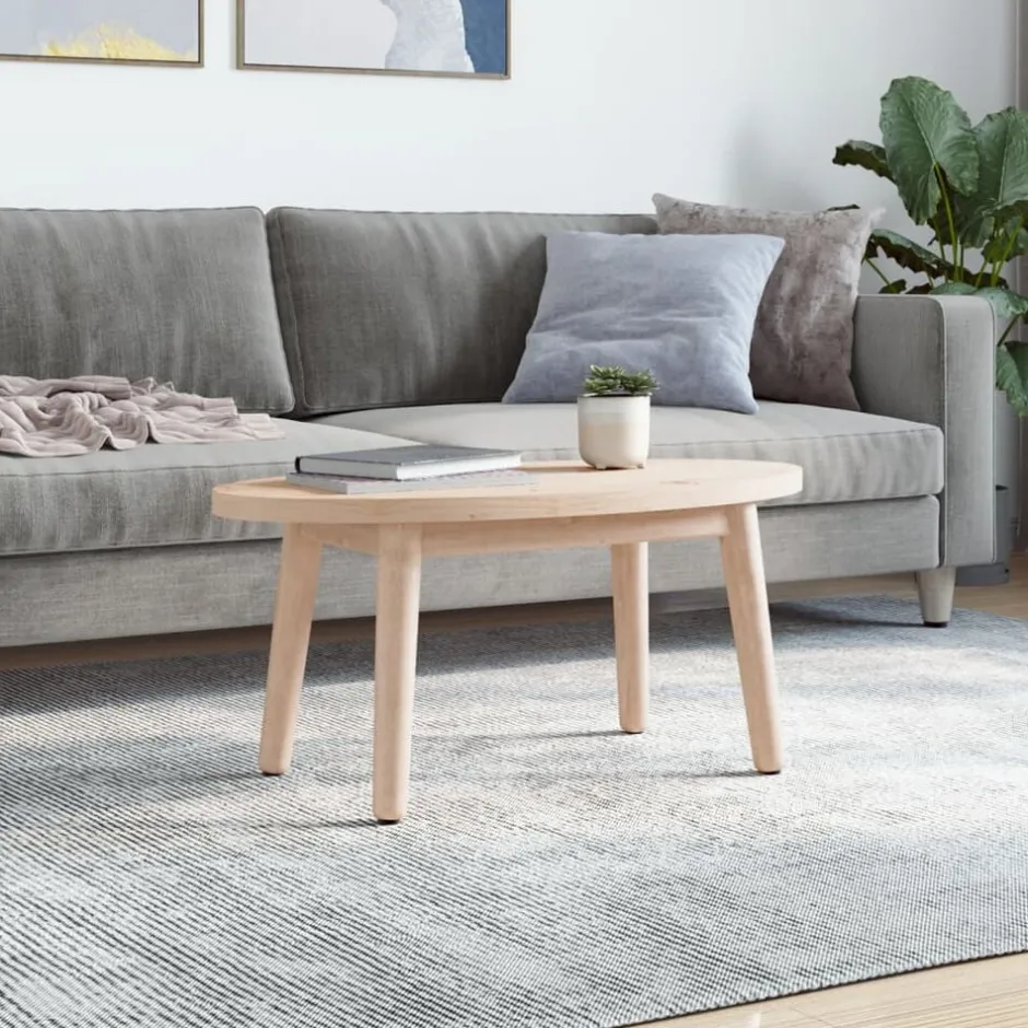 New vidaXL Bordsskiva 70x35x2,5 cm massivt trä furu oval Naturfärg