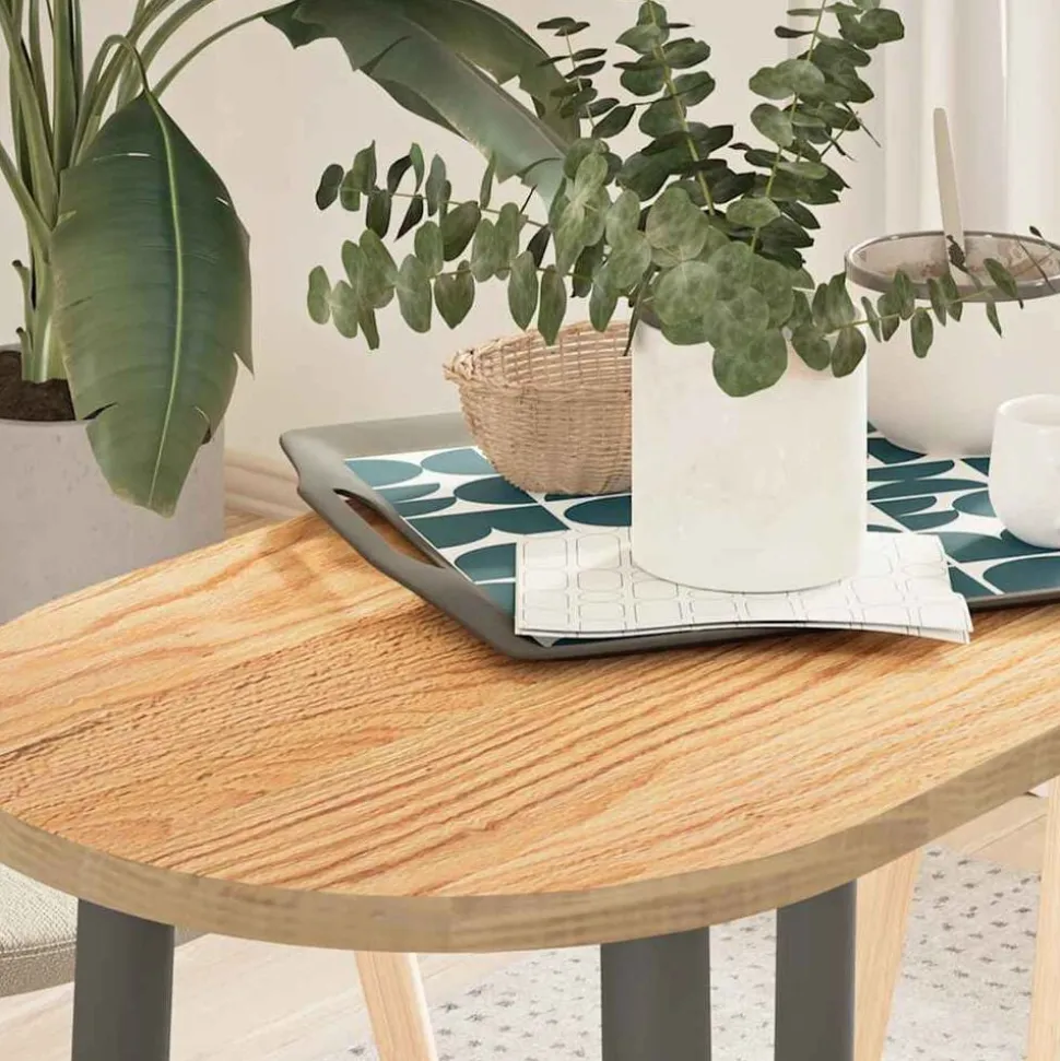 vidaXL Bordsskiva 80x40x2 cm massiv ek oval