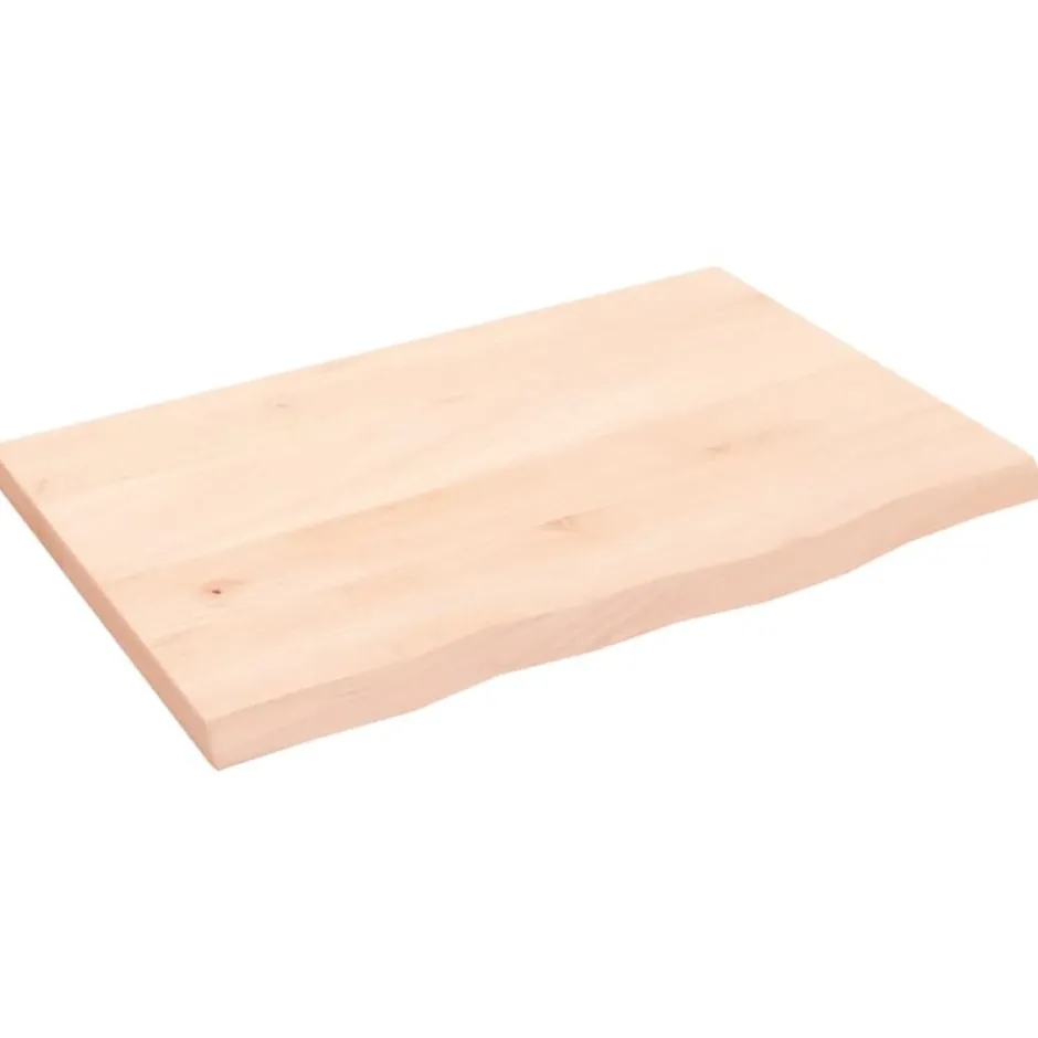 Sale vidaXL Bordsskiva 60x40x2 cm obehandlad massiv ek Naturfärg