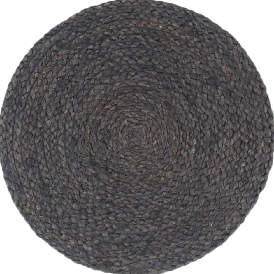 Discount vidaXL Bordstabletter 4 st 38 cm rund jute Mörkgrå