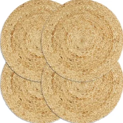 Clearance vidaXL Bordstabletter 4 st naturlig 38 cm rund jute Brun
