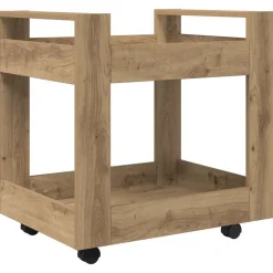 vidaXL Bordsvagn Artisan Ek 60 x 45 x 60 cm Konstruerat trä
