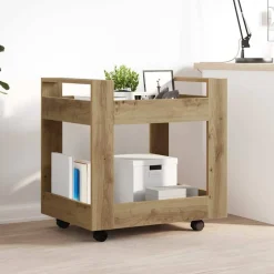 vidaXL Bordsvagn Artisan Ek 60 x 45 x 60 cm Konstruerat trä
