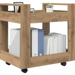 vidaXL Bordsvagn Artisan Ek 60 x 45 x 60 cm Konstruerat trä