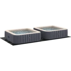 vidaXL Bottenmatta för pool 820 x 420 x 0,1 cm Syntetiskt tyg Svart