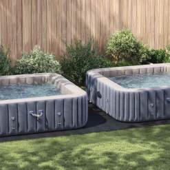 Outlet vidaXL Bottenmatta för pool 640 x 321 x 0,1 cm Syntetiskt tyg Svart