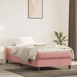 Clearance vidaXL Boxspring-sängram 80x200 cm sammet Rosa