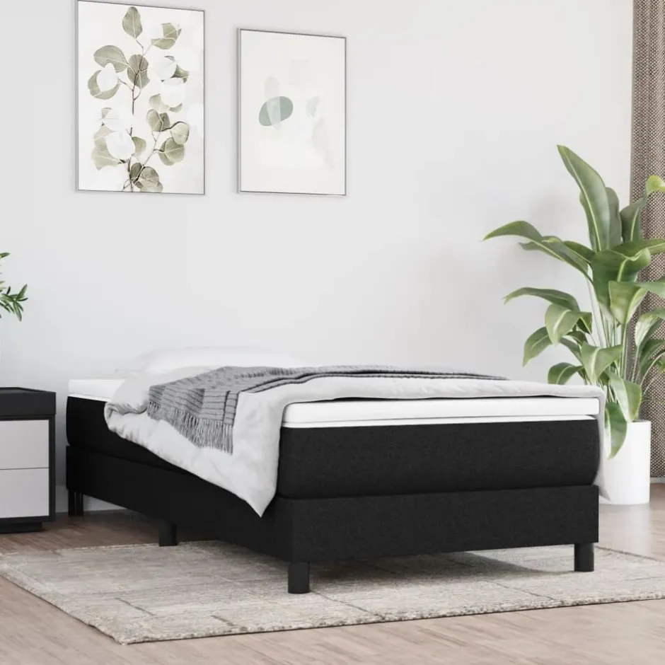 Hot vidaXL Boxspring-sängram 80x200 cm tyg Svart