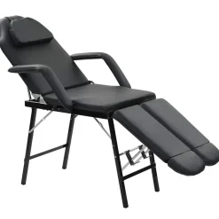 vidaXL Bärbar behandlingsstol konstläder 185x78x76 cm svart