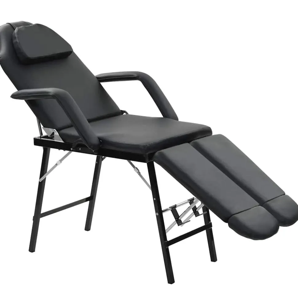 vidaXL Bärbar behandlingsstol konstläder 185x78x76 cm svart