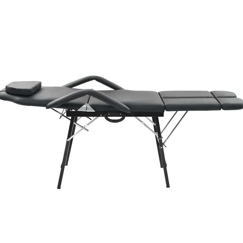 vidaXL Bärbar behandlingsstol konstläder 185x78x76 cm svart