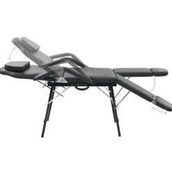 vidaXL Bärbar behandlingsstol konstläder 185x78x76 cm svart