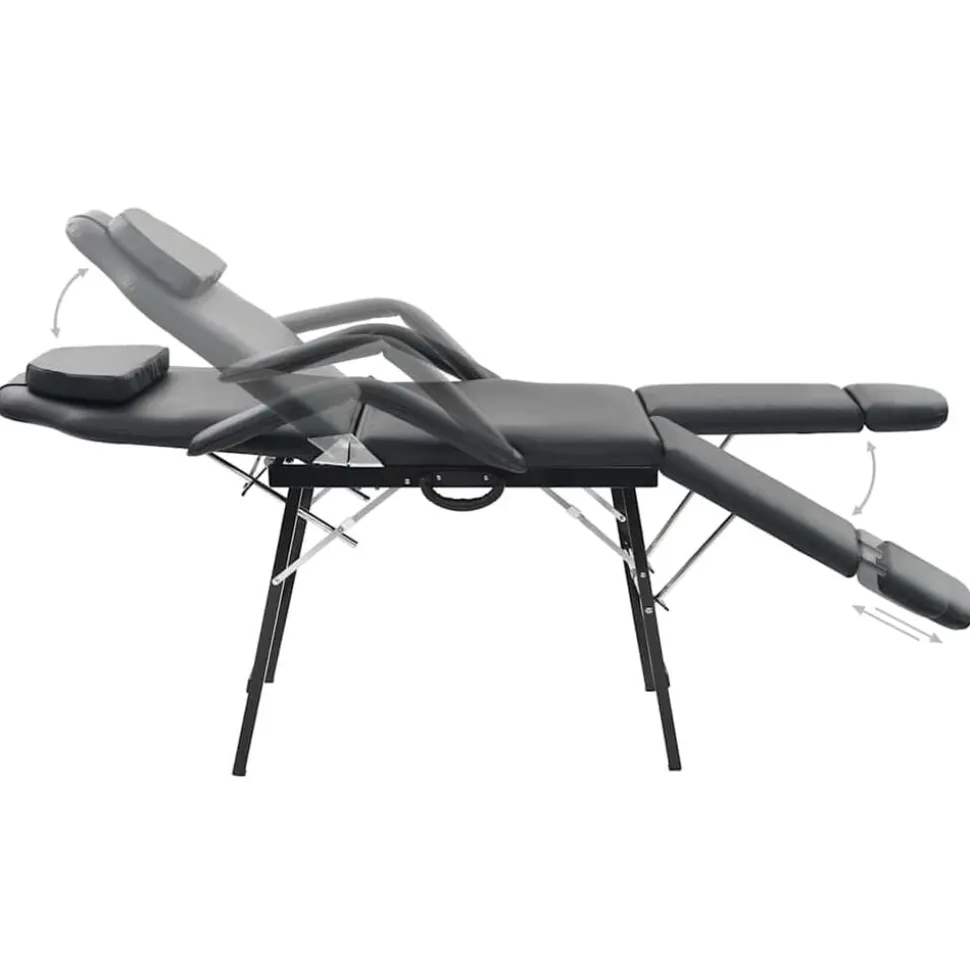 vidaXL Bärbar behandlingsstol konstläder 185x78x76 cm svart