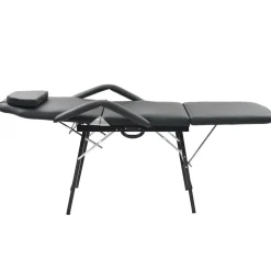 vidaXL Bärbar behandlingsstol konstläder 185x78x76 cm svart
