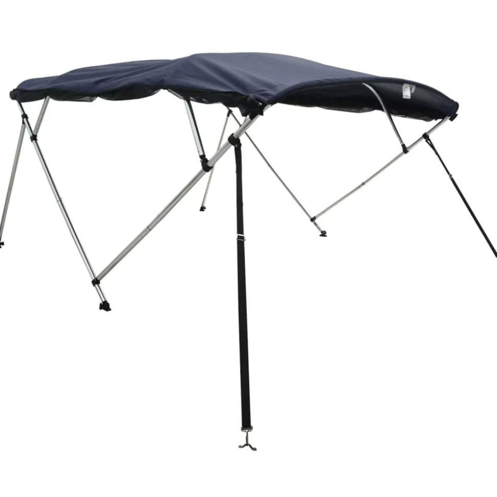 vidaXL Båtkapell med 4 bågar med sidoväggar i nät 243x(170-182)x137 cm