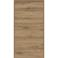 vidaXL Byrå 6 lådor artisan ek 50x34x96 cm konstruerat trä