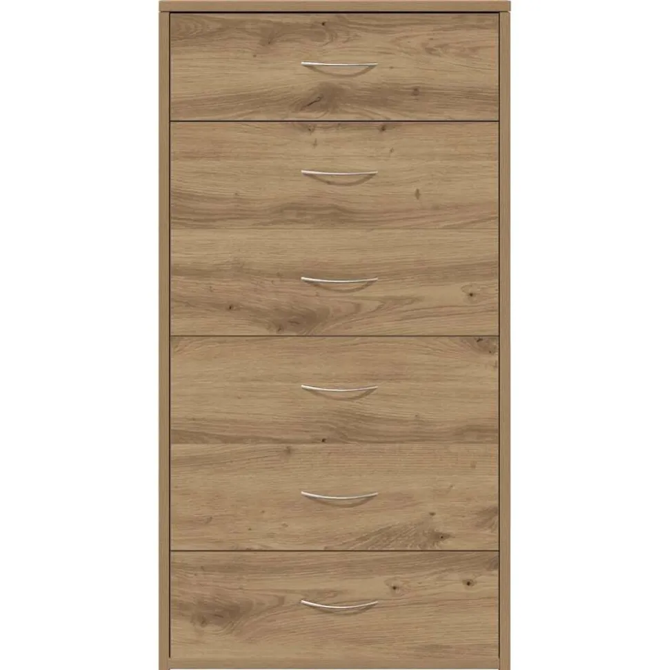 vidaXL Byrå 6 lådor artisan ek 50x34x96 cm konstruerat trä