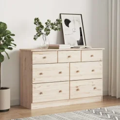 vidaXL Byrå ALTA 112x35x73 cm massiv furu