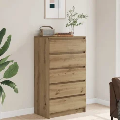 Hot vidaXL Byrå 60x36x103 cm konstruerat trä artisan ek