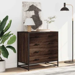 vidaXL Byrå brun ek 70x41x70 cm konstruerat trä