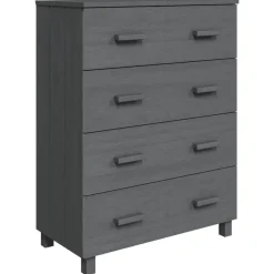 Discount vidaXL Byrå HAMAR 79x40x103,5 cm massiv furu Mörkgrå