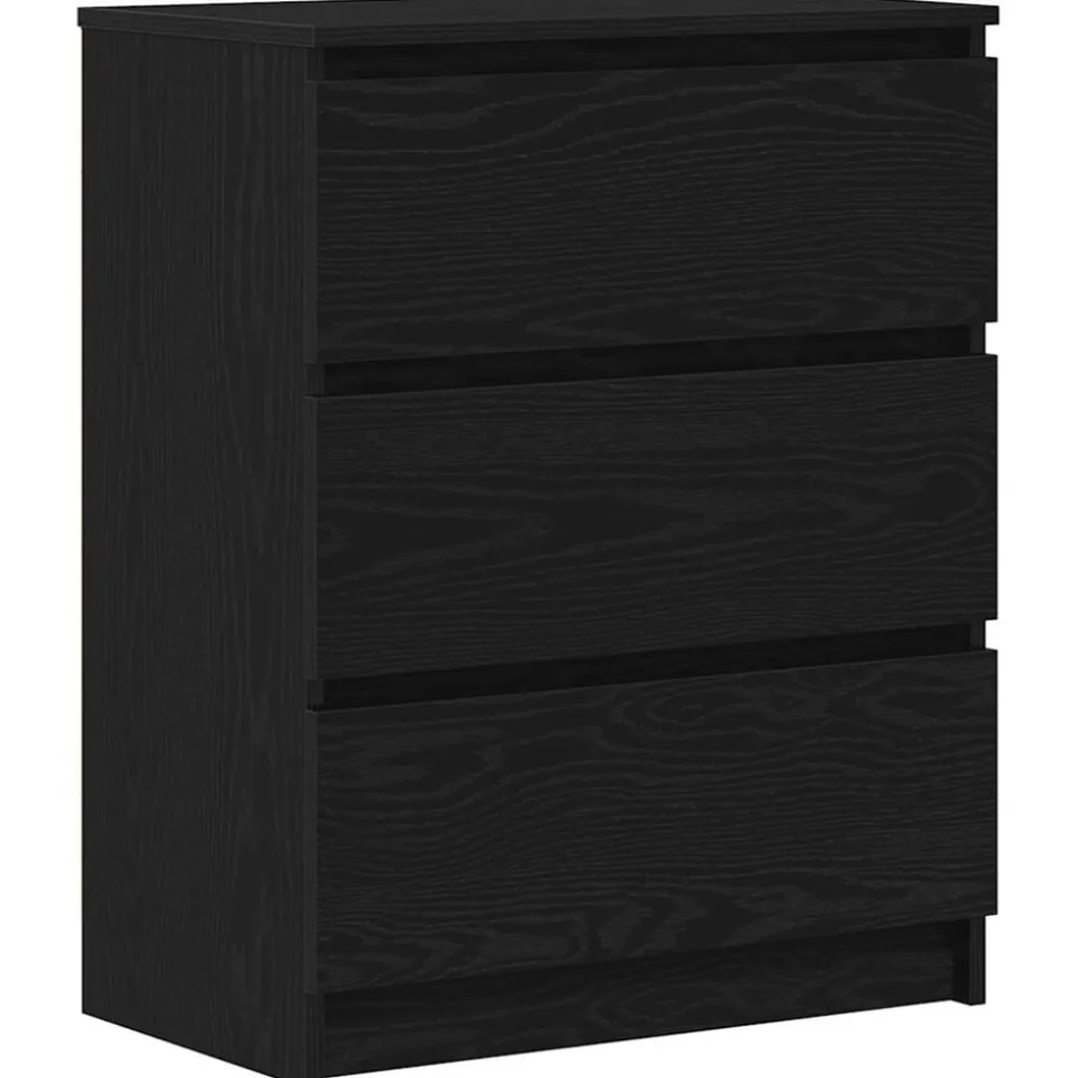 vidaXL Byrå svart ek 60x35x76 cm konstruerat trä