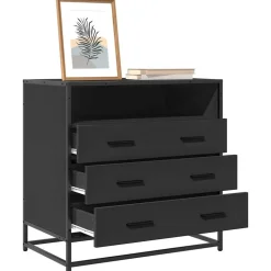vidaXL Byrå svart 70x41x70 cm konstruerat trä