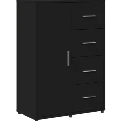 vidaXL Byrå svart 60x31x84 cm konstruerat trä