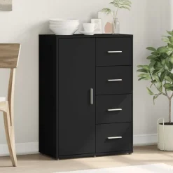 vidaXL Byrå svart 60x31x84 cm konstruerat trä