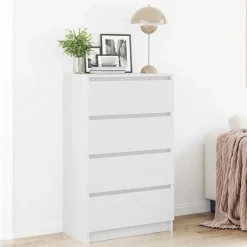 vidaXL Byrå 60x35x98,5 cm konstruerat trä Vit