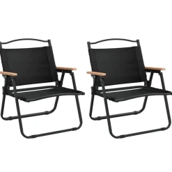 Discount vidaXL Campingstolar 2 st 54x43x59cm oxfordtyg Svart