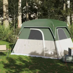 vidaXL Campingtält 4 personer grön vattentätt